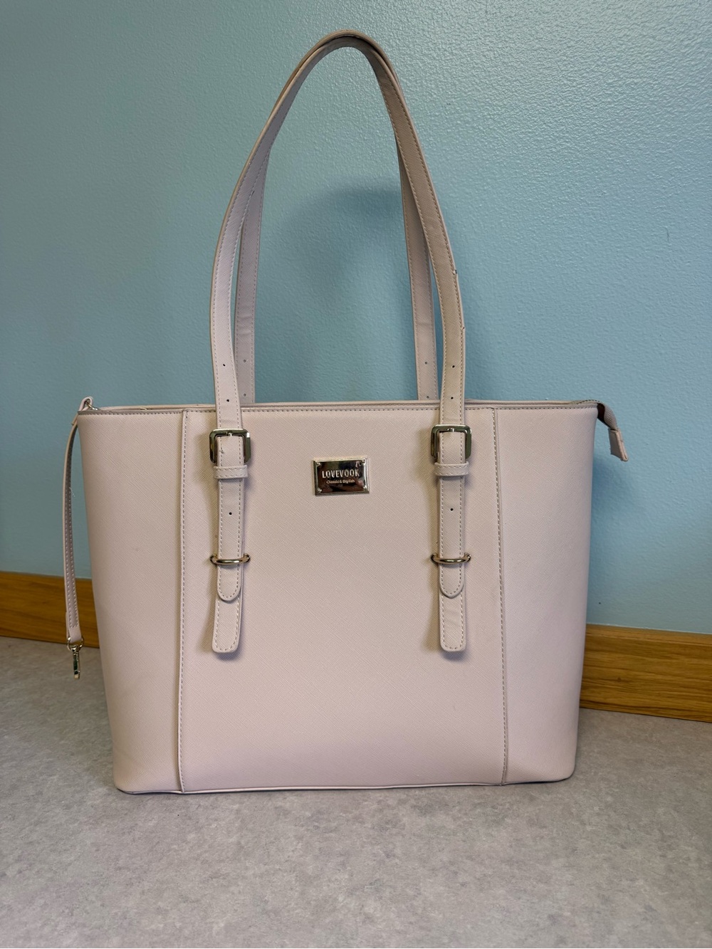 Light Pink Tote Bag with Double Strap